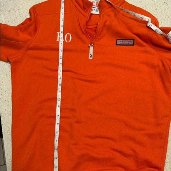 Vineyard Vines Men Small Orange “RO” engraved pullover sweater 1/4 zip - Picture 6 of 8
